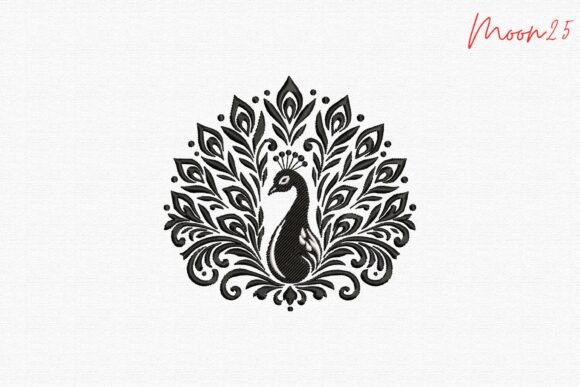 Royal Peacock Feather Mandala Motif Art